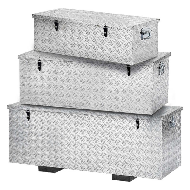 Baule box cassone cesta contenitore alluminio 122x40x43 cassa bauletto  impermeabile BAU40F